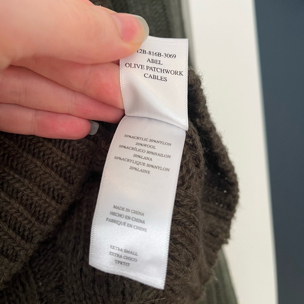 Abel Olive Patchwork Cable Sweater - image 6